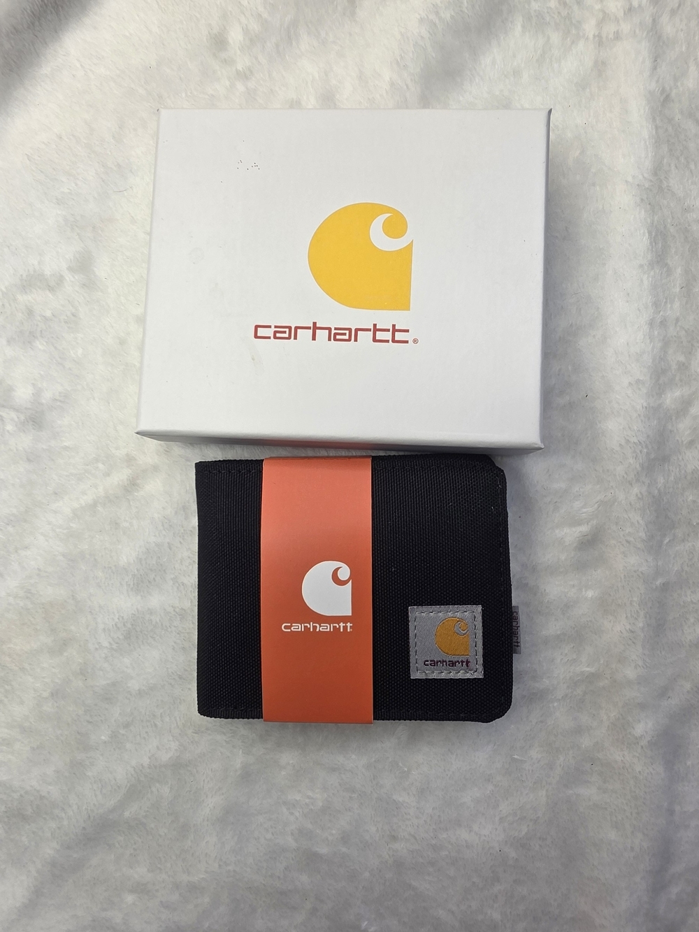 Carhartt Black Canvas Bi-Fold Wallet with Logo